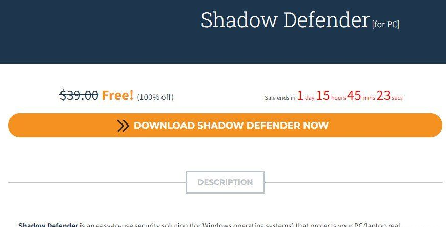 影子系统Shadow Defender1.5.0.726（正版限免）