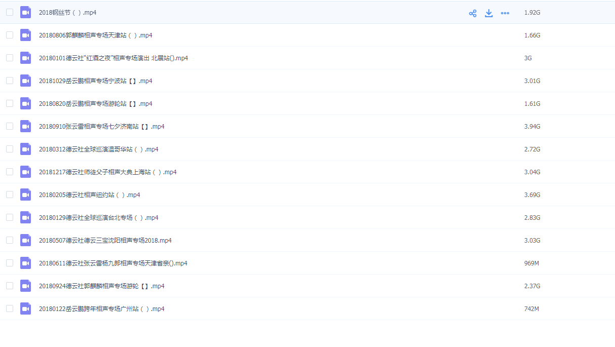 2018年德云社相声合集（约66.85G）