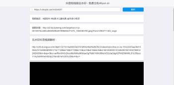 最新抖音无水印解析PHP源码