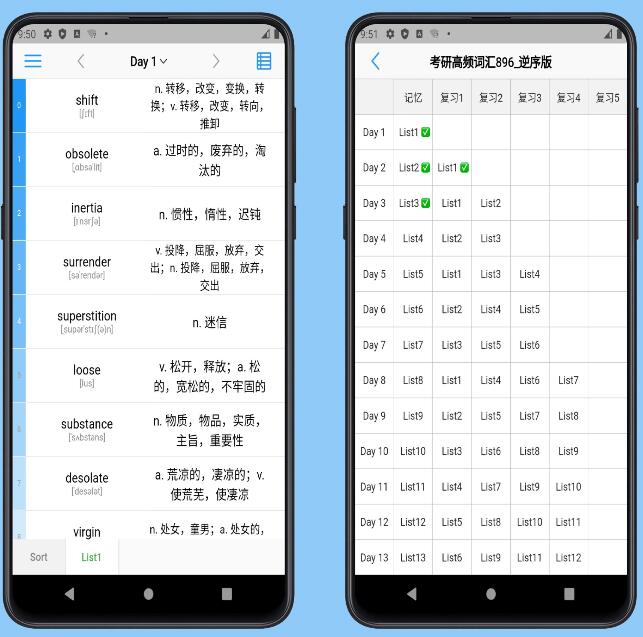 List背单词app简洁版无广告学生必备学习神器